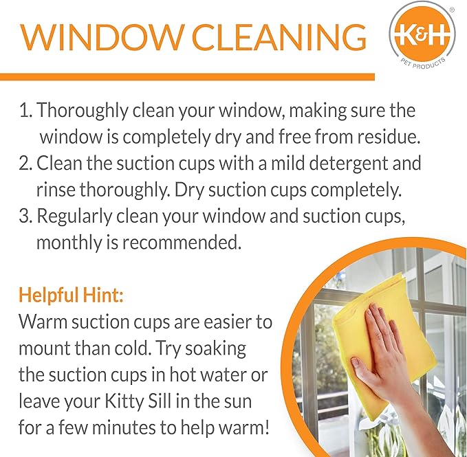 K&amp;H Pet Products Cat Scratcher Kitty Window Sill Bed &amp; Hammock, Sturdy Cat Perch for Large Cats