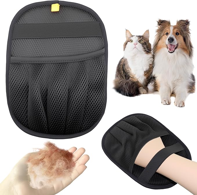 Electrostatic Pet Hair Remover Glove-Furniture/Couch/Carpet/Car Seat Hair Removal, Efficient Pet Grooming Glove for Dogs &amp; Cats, Washable Reusable Static Removal Gloves for Pet Hair