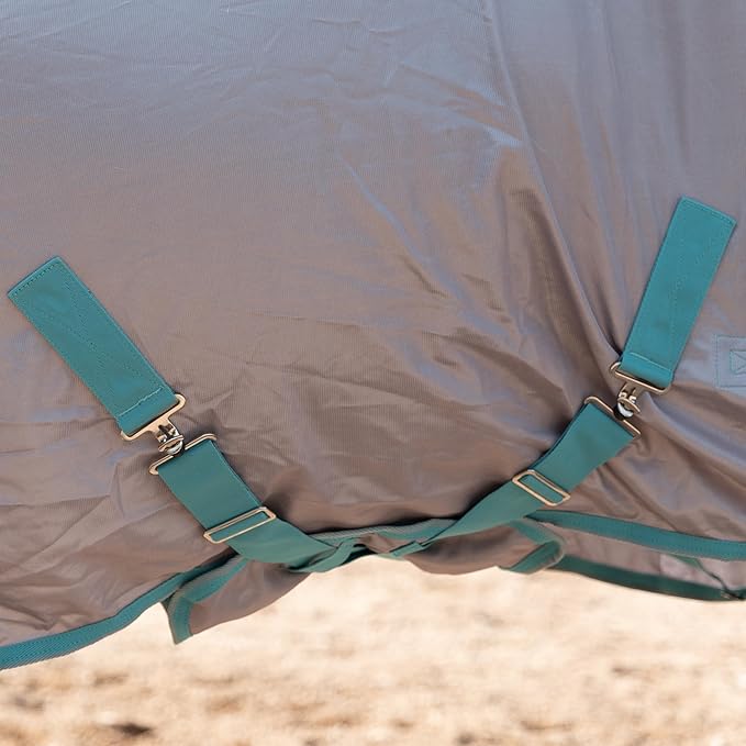 Horse Fly Sheet with Detachable Neck Cover &amp; Belly Wrap, Adjustable Fly Sheet for Horses, Ventilated Airflow Mesh Equine Cooling Summer Flysheet Grey 81