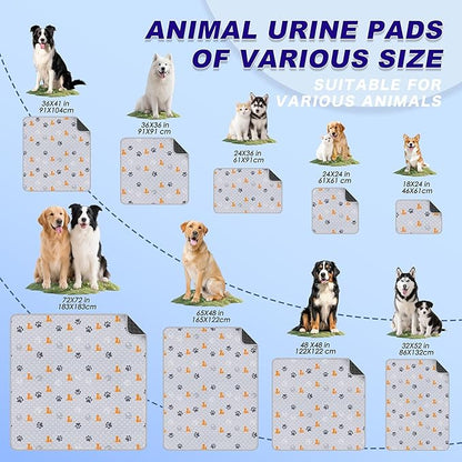 Washable Pee Pads for Dogs, 2 Pack Absorbent Reusable Training Dog Pads Pet Puppy Pads, Non-Slip Potty Pads for Whelping, Playpen, Crate, Bed, Orange, 24"x36"