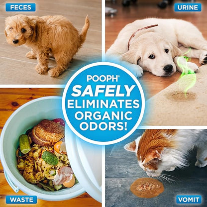 POOPH® Pet Odor Eliminator Spray – 32oz Single &amp; 32oz 2-Pack Bundle – No Fragrance, No Harsh Chemicals, Safe for Pets &amp; People, Eliminates Odors Fast – Home, Auto, Furniture &amp; More