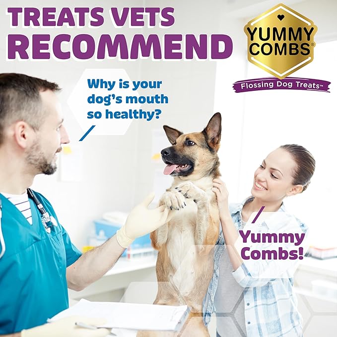 Dog Dental Treats – Vet VOHC Approved – Delicious Chicken Protein – Removes Tartar with Cleaning Comb Shape – Dental Dog Treats for Extra Large Dogs (24oz, 12 Count)