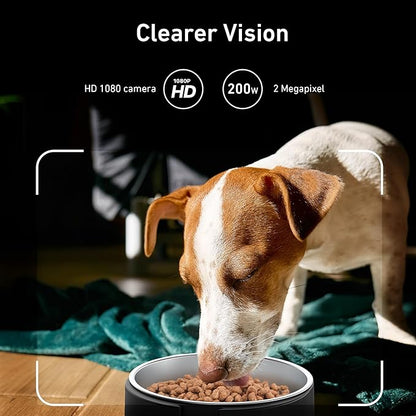 Automatic Dog &amp; Cat Feeder with Camera &amp; WiFi – 8L/34 Cups, 1080P Night Vision, 2.4 &amp; 5G WiFi, 2-Way Talk, 10s Voice Recording, Timed Food Dispenser, Up to 99 Portions, 15 Meals Per Day