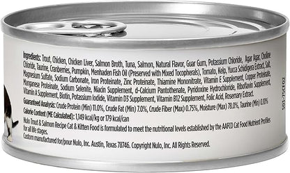Nulo Trout &amp; Salmon Recipe Pate Wet Canned Cat Food, 5.5 Ounce (Pack of 24)