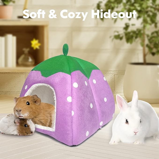 Guinea Pig Hideout Bed Rabbit House Cave Accessories Cozy Hide-Out for Bunny Hedgehog Ferret Chinchilla&amp;Other Small Animals