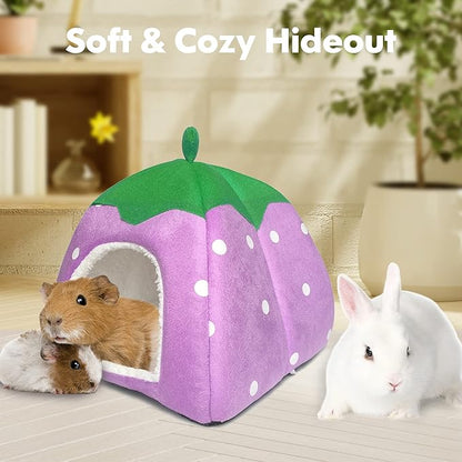 Guinea Pig Hideout Bed Rabbit House Cave Accessories Cozy Hide-Out for Bunny Hedgehog Ferret Chinchilla&amp;Other Small Animals