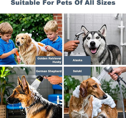 50" Pet Dog Bathing Station, Stainless Steel Dog Bathtub W/Ramp, Floor Grate, Dog Bath Brush, Washing Gloves for Home, Professional Dog Washing Station for Pets (50 Inch Left Door)
