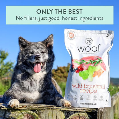 WOOF Freeze Dried Dog Food - Wild Brushtail Recipe, High Protein Dog Treats, Dog Food Toppers &amp; Meals, 2.2 lb