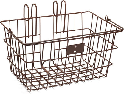 Retrospec Apollo-Lite Lift-Off Bike Basket - Detachable Steel Handlebar Basket with Carrying Handle for Commuting, Shopping &amp; Beach Trips - 14.5in x 9.5in Weather-Resistant Biking Gear