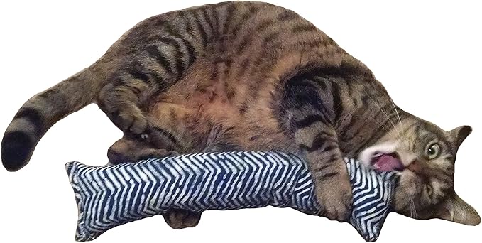 15" Catnip Kitty Kicker Toy With Refillable Catnip Pocket (Blue 