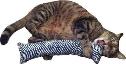 15" Catnip Kitty Kicker Toy With Refillable Catnip Pocket (Blue 