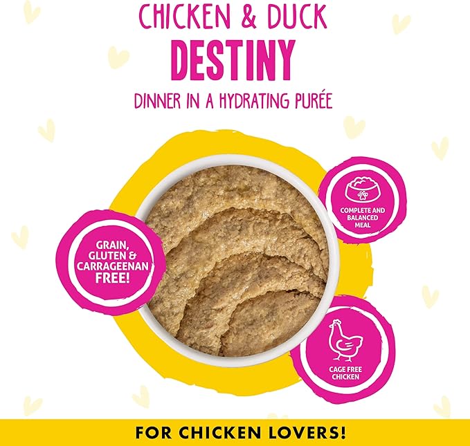 B.F.F. PLAY - Best Feline Friend Paté Lovers, Aw Yeah!, Chicken &amp; Duck Destiny with Chicken &amp; Lamb, 3oz Pouch (Pack of 12)
