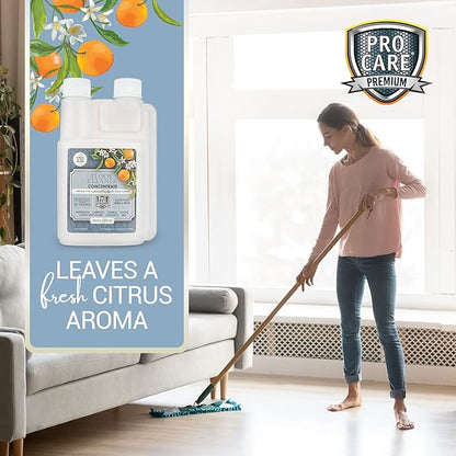 ProCare Citrus Floor Cleaner Concentrate (Made in USA) | Vinyl, Wood, Tile, Stone &amp; Laminate Floor Cleaner For Mopping, Household Supplies, Cleaning Solution Concentrate For Kitchen &amp; Bathroom - 8oz