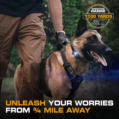 INVIROX Dog Shock Collar [Ultra K9] 124 Training Levels, 4 Powerful Modes with Night-Light and ¾ Mile Range 100% Safe Dog Training Collar for Large Dogs IP67 Waterproof (Black)