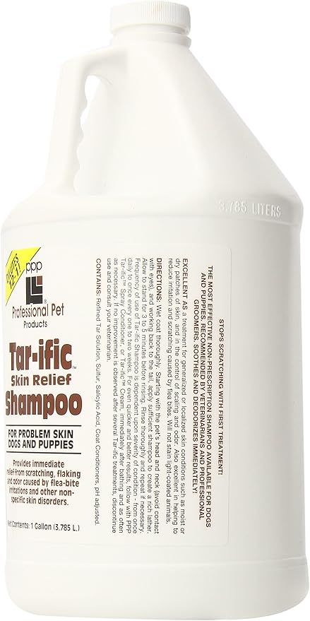 PPP Tar-ific Skin Relief Shampoo for Dogs - Soothe Hot Spots, Dryness, Flaking &amp; Itching - Nourishes &amp; Relieves Skin Issues - 1 Gallon