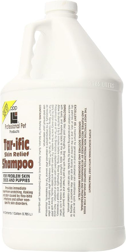 PPP Tar-ific Skin Relief Shampoo for Dogs - Soothe Hot Spots, Dryness, Flaking &amp; Itching - Nourishes &amp; Relieves Skin Issues - 1 Gallon