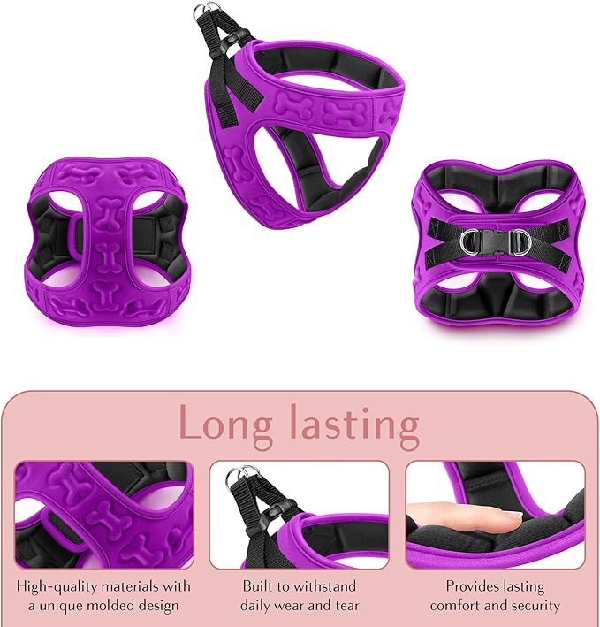 Comfort fit Step-in Dog &amp; Puppy Harness - Comfortable All Weather Dog Vest Harness: Adjustable, Soft Padded, Easy to Put-on for Small, Medium-Sized Dogs.