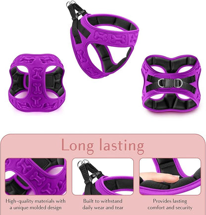 Comfort fit Step-in Dog &amp; Puppy Harness - Comfortable All Weather Dog Vest Harness: Adjustable, Soft Padded, Easy to Put-on for Small, Medium-Sized Dogs.