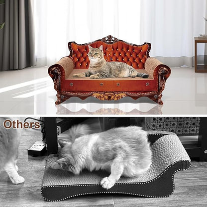 Sofa Shaped Scratching Couch,Thick Scratching Cardboard, Lounge Bed for Indoor Rest&amp;Play, Sofa Scratcher Pad (21.2" L X 12.2 "W X 11.8" H)