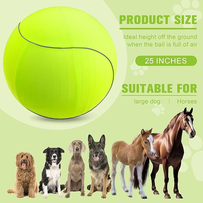Herding Ball for Dogs &amp; Horses - 25" with Cover Large Green Ball with Pump