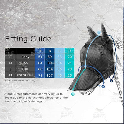 Harrison Howard LumiVista Horse Fly Mask Standard with Ears UV Protection for Horse Green Cactus XL Extra Full