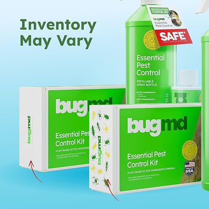 BugMD Ant Killer &amp; Bug Spray - Roach and Cockroach Killer Indoor, Spider Spray for Home, Fly and Insect Defense, Natural, Safe with Essential Oils, Plant-Powered, Pest Control - Starter Kit