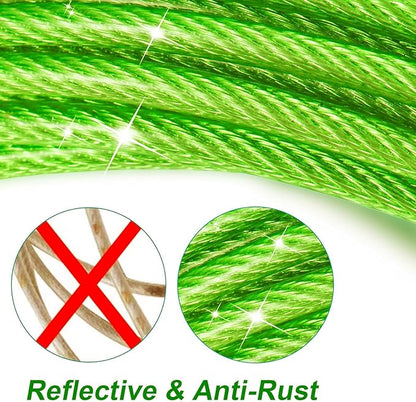 Dog Tie Out Cable for Outside,10FT Heavy Duty Dog Leash&amp;Chains with Swivel Hook,Small-Large Dogs Runner Cable Up to 250lbs, Long Dogs Lead Line for Yard Outdoor and Camping (250lbs 10FT, Green)