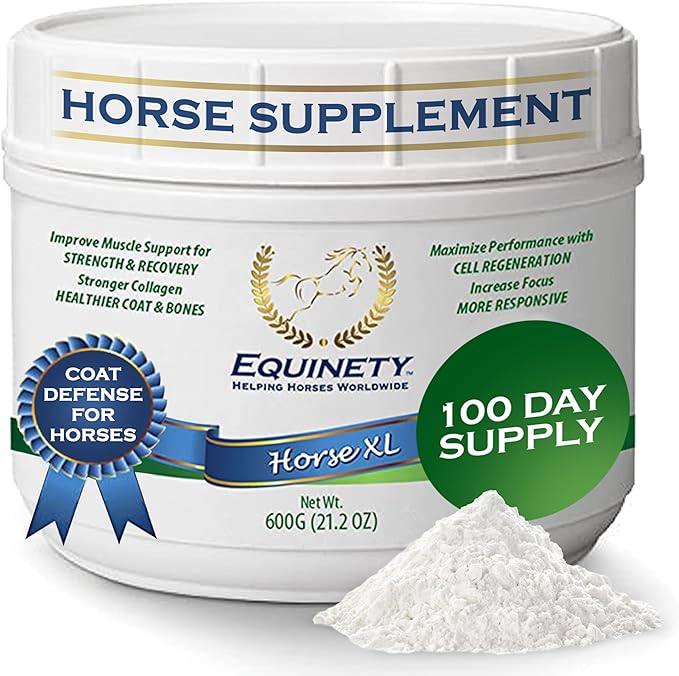 100-Day Supply Horse XL Supplements – Horse Care Weight Gain Supplement W/ 8 Amino Acids - No Soy or Sugar Coat Defense for Horses - Joint Supplement, Equine Supplies &amp; Hoof Supplements