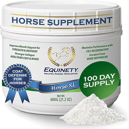 100-Day Supply Horse XL Supplements – Horse Care Weight Gain Supplement W/ 8 Amino Acids - No Soy or Sugar Coat Defense for Horses - Joint Supplement, Equine Supplies &amp; Hoof Supplements