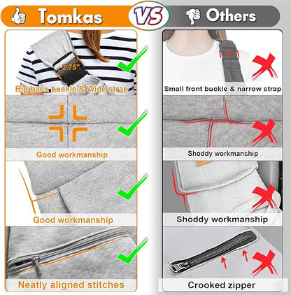 Tomkas Small Dog Sling Carrier - Zipper Pocket &amp; Adjustable Strap - for 3-10 lbs Pets(Grey)