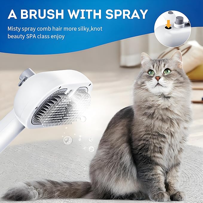Pet Steam Brush for Dog &amp; Cat – Spray Hair Removal Comb – Steam for Shedding &amp; Grooming – Water Brush for Long &amp; Short Haired Pets
