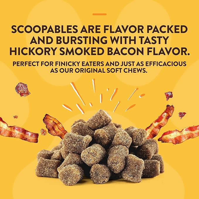 NaturVet Scoopables Dog Joint Supplement - Glucosamine DS Plus Level 2 Moderate Hip &amp; Joint Care for Dogs w/Chondroitin &amp; MSM - Hickory Smoked Bacon Flavored Pet Health Supplements | 11oz Bag