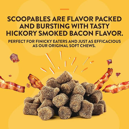 NaturVet Scoopables Dog Joint Supplement - Glucosamine DS Plus Level 2 Moderate Hip &amp; Joint Care for Dogs w/Chondroitin &amp; MSM - Hickory Smoked Bacon Flavored Pet Health Supplements | 11oz Bag