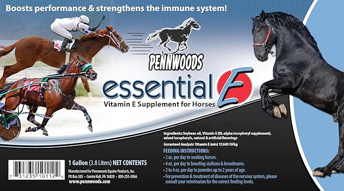Essential E: Equine Vitamin E Supplement for Horse Health, Performance, Recovery &amp; Nutrition - 1 Gallon