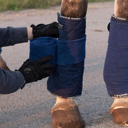 Harrison Howard Medicine-Retaining Shock-Absorbing Pressure Sores Prevention Quilted Leg Wraps for Horse Set of 4-Navy L