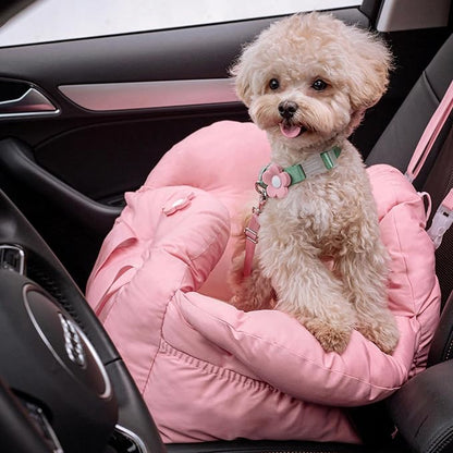 VETRESKA Dog Carrier Dog Car Seat for Small Dogs - Washable Cat Carrier Portable Puppy Bed for Car Seat of Easy Installation Pet Travel Carrier Bed with Storage Pocket &amp; Safety Clip-On Leas