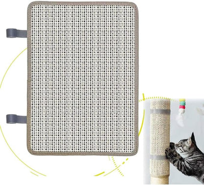 Cat Nail File Scratcher, Sisal Cat Scratch Pad Wrapped Around a Cat Scratcher Post or Cat Tower, Cat Nail File with 80 Aluminum Oxide Grit, to Help Protect Furniture and Help Trim Cat&