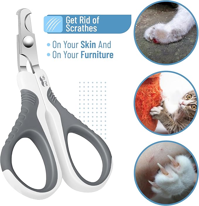 Mr. Pen Cat Nail Trimmer - White &amp; Gray, Cat &amp; Dog Nail Clipper, Kitten &amp; Small Dog Claw Trimmer