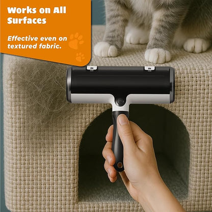 Pet Hair Remover with Fur Collector - Easy to Use Pet Hair Removal Tool - Cat &amp; Dog Hair Remover for Couch, Furniture, Clothes, Bedding, Car - Reusable Lint Roller
