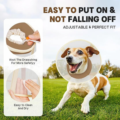 Soft Dog Cone Collar to Stop Licking-Adjustable Comfortable Mesh Recovery Cone After Surgery for Small or Miniature Dogs, Alternative to Plastic Elizabethan Collars for Neuter Incision Care (Brown,M)