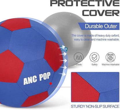 Herding Ball for Dogs &amp; Horses - 20" Ball with Hand Pump - Blue &amp; Red