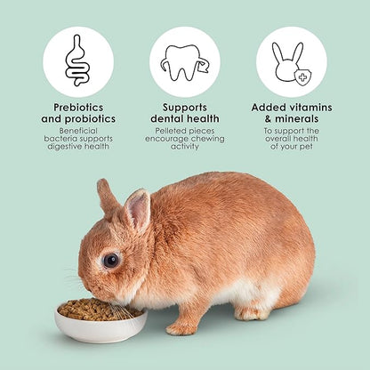 Kaytee Timothy Complete Rabbit Food, Made with Timothy Hay, High in Fiber, Supports Dental Health and Digestion, 4.5 pounds