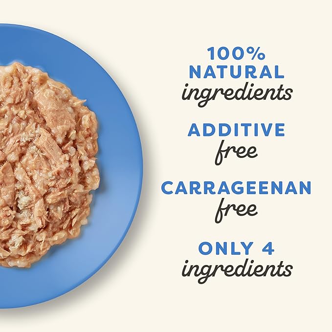 Applaws Natural Wet Cat Food in Broth, Limited Ingredient Canned Wet Cat Food, No Additives, Made with Natural Ingredients, Tuna Fillet &amp; Crab in Broth (24 x 2.47oz Cans)