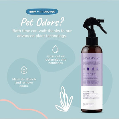kin+kind Dog Deodorizing Spray - Safe, Natural, &amp; Easy to Use Pet Odor Eliminator, Premium Cat/Dog Detangler Spray Formula Made w/Aloe, Dog Deodorizer for Smelly Dogs/Cats Made in The USA (12 fl oz)
