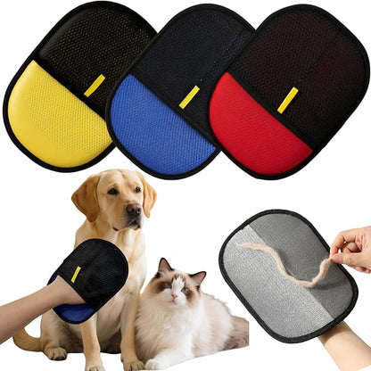 3Pcs Electrostatic Pet Hair Removal Gloves for Cats&amp;Dogs,2025 New Upgraded Reusable Quick De-Shedding Grooming Gloves, Animal Fur Remover Tool for Couch,Carpet,Furniture,Car Seat,Clothing,Curtain