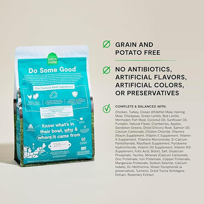 Open Farm, Grain Free Dry Kitten Food, Nutrient Dense Kibble with Protein, Vitamin A, Taurine, Naturally Occurring Fibers &amp; Prebiotics, Homestead Turkey &amp; Chicken Recipe for Kittens, 4lb Bag