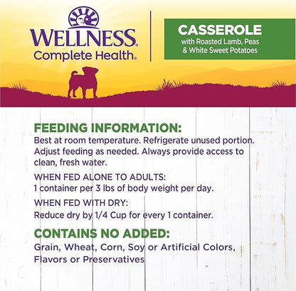 Wellness Petite Entrées Casserole with Roasted Lamb, Peas &amp; White Sweet Potatoes, 3-Ounce Cup (Pack of 12)