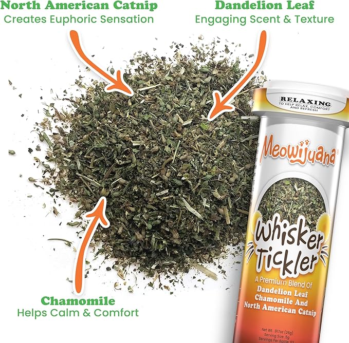 Meowijuana Purrple Passion Cat Nip - Premium Organic Blend of Catnip for Cats &amp; Silvervine, Stimulates Playful Behavior, 26g, Natural Wellness Gift for Cat Lovers