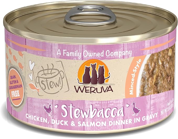 Weruva Classic Cat Stews!, Stewbacca with Chicken, Duck &amp; Salmon in Gravy, 2.8oz Can (Pack of 12)