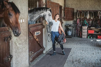 Heavy Duty Horse Stall Mats - Stable Mats, Durable 3/4 in. Thick Rubber Flooring - Solid Black - 3.5&